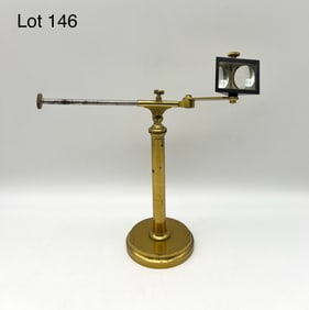 Adjustable Antique Polyprism Magnifier on Brass Stand