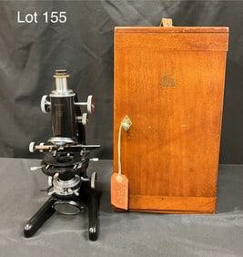 1958 W. Watson Microscope In Custom Case