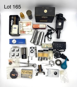 Box Of Vintage Assorted Microscope Parts and Accessories By Watson, Zeiss Jena, and Spencer and More