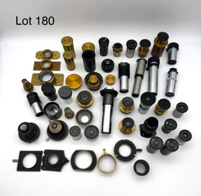 Box of Used Vintage Microscope Accessories And Lenses
