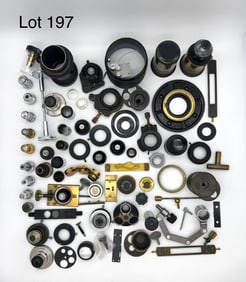 Box of Vintage Microscope Objective Lenses and Parts