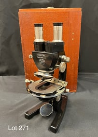 1940's Carl Zeiss Microscope with Custom Carry Case