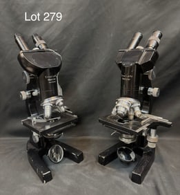 Two Vintage Ernst Leitz Wetzlar Binocular Microscopes
