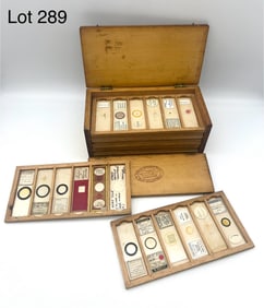 Box of Mid 20th Century Microscope Slides Marked Royal Infirmary, Edinburgh, UK