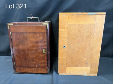 Ross Custom Carry Box With Antique Microscope Accessories