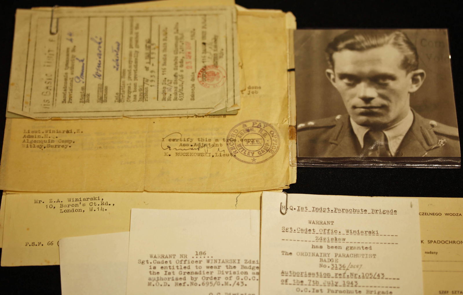 Militaria;  Vinatge WWII documentation - various Polish documents many referenceing awards / medals (1 of 3)
