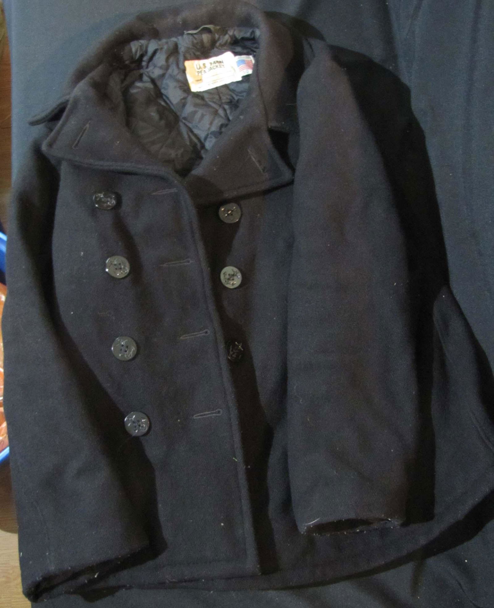 Miiltaria;  Vintage 50's US Navy Pea coat - Navy Clothing Factory Melton Wool - medium to large in (1 of 1)