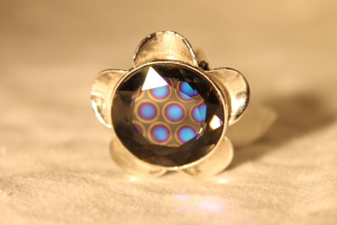 Vintage Mary Quant Perfume Ring: Adjustable size Mary Quant perfume ring, mid modern, 1960's flip top ring signed Mary Quant