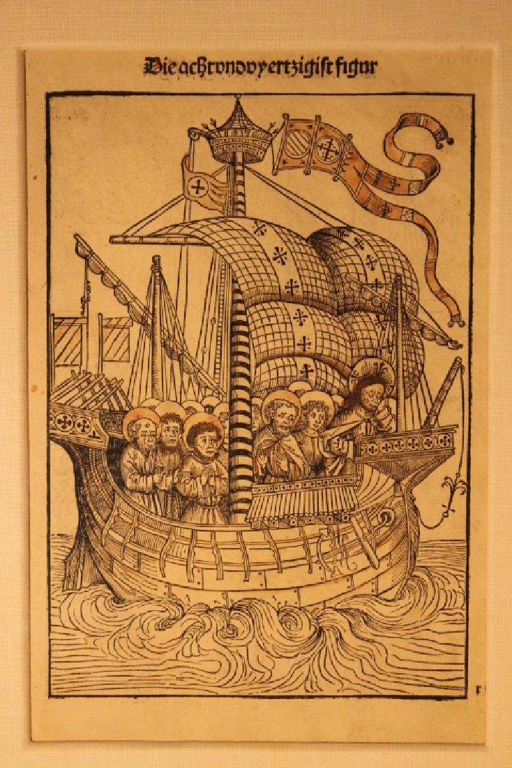 15th century Double Sided Woodcut (1 of 4)