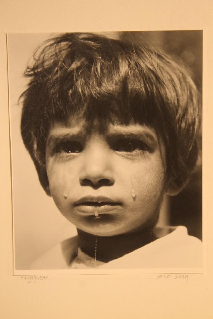 Werner Bischof Photo, 1947: Original Werner Bischof photo, not laid down, image size is 10 x 8 and is matted. Also comes with Center for Concerned Photography folder containing typed info and letter from Cornell Capa, & 44 gloss