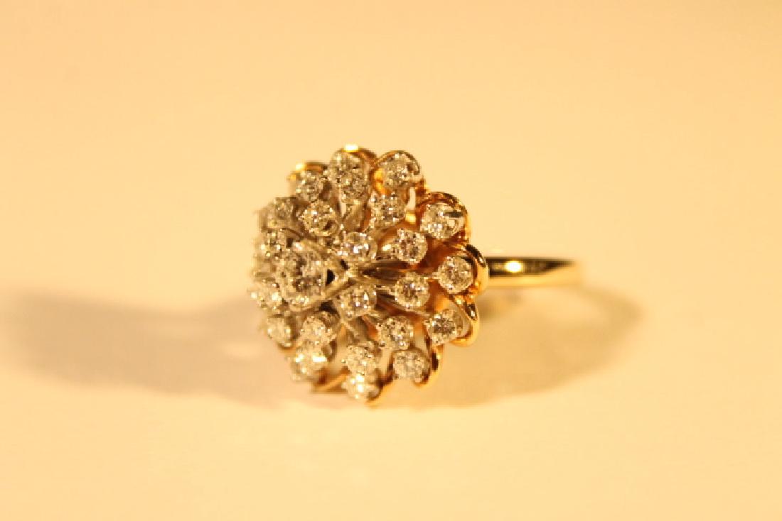 Mid Modern SnowBall Diamond Ring in 14kt Gold (1 of 6)