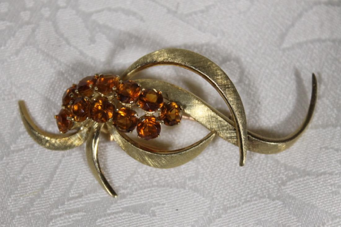 18KT Gold Pin w/Gemstones (1 of 3)