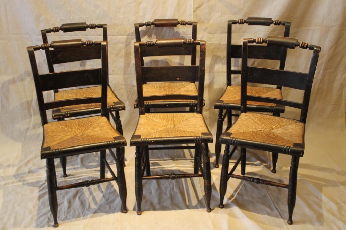 Set of Six Pillowback Hitchcock Chairs (1 of 7)