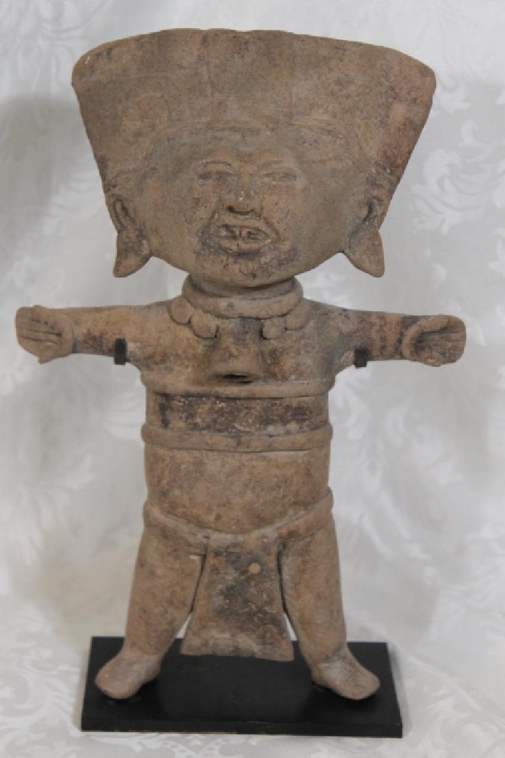 Joy God - Figure of Xochipilli: Goddess of Happiness, Tierra Blanca Region, Gulf Coast Mexico, 11" tall x 7 1/4"