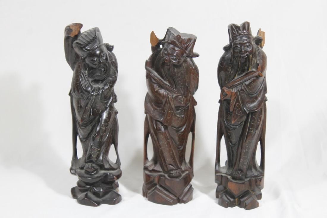 3 Asian Wood Statues (1 of 7)