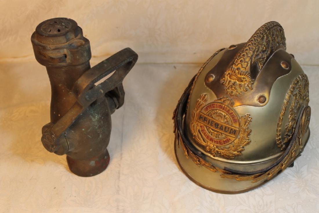 German Fire Helmet and American Nozzle (1 of 9)