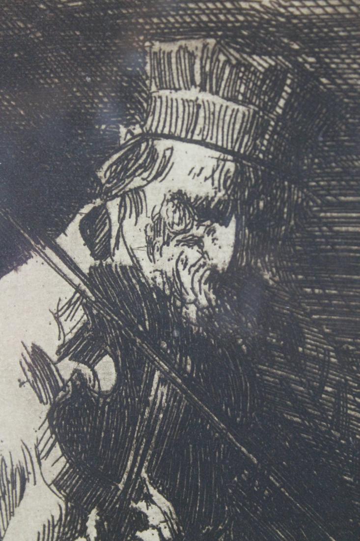 Anders Zorn [Swedish b.1860 - d.1920]: Anders Zorn etching, titled "The Village Violinist" sight size 7" x 6", framed size 17" x 13"