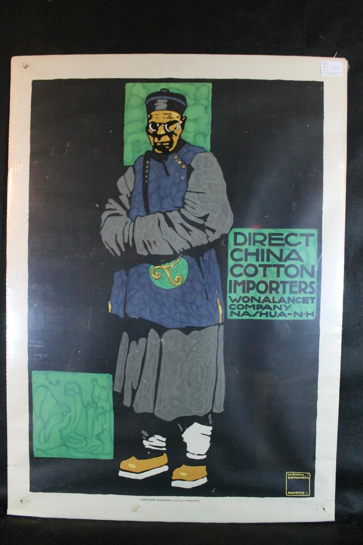 Ludwig Hohlwein [German b.1874 - 1949]: Poster art, advertisement for Direct Cotton Importers, size is 32 1/2" x 23 1/4"