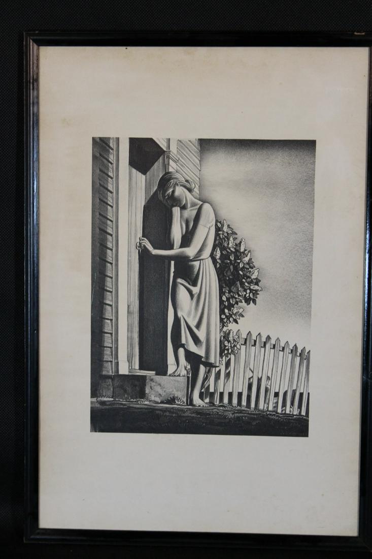 Rockwell Kent [Am. b.1882 - d.1971: Rockwell Kent lithograph titled "And Women Shall Weep" signed lower right "Kent" and dated 1937 in plate. sight size 10 1/2" x 7 3/4" framed size 18" x 12 1/2". The composition reflects the plight of 
