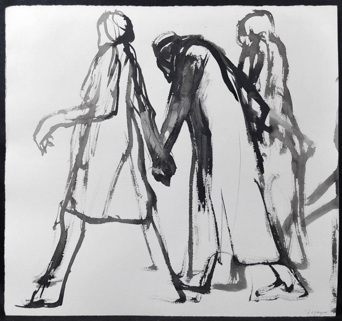 Michael Mazur Monotype: Unframed monotype SLR, from the "Locked Ward Series" size is 17 1/2" x 18 1/2"