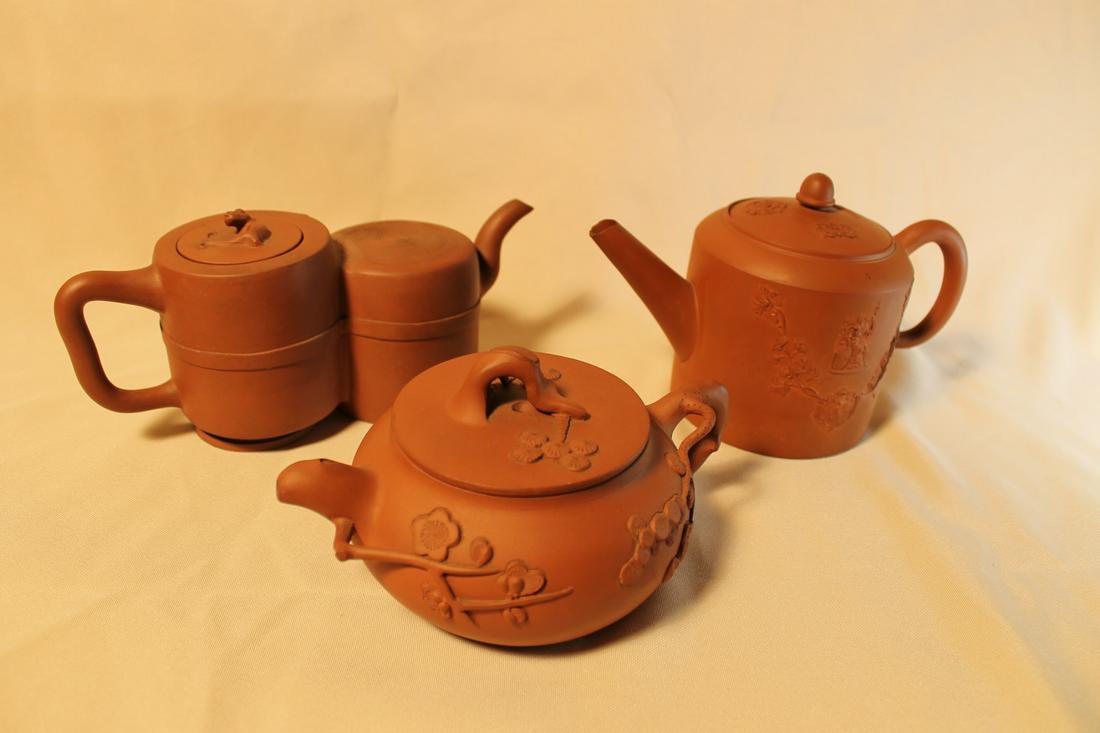 1. Stamped mark on base and undercover, 4" tall2. 5": 1. Stamped mark on base and undercover, 4" tall2. 5" tall maker unknown3. Double chamber pot