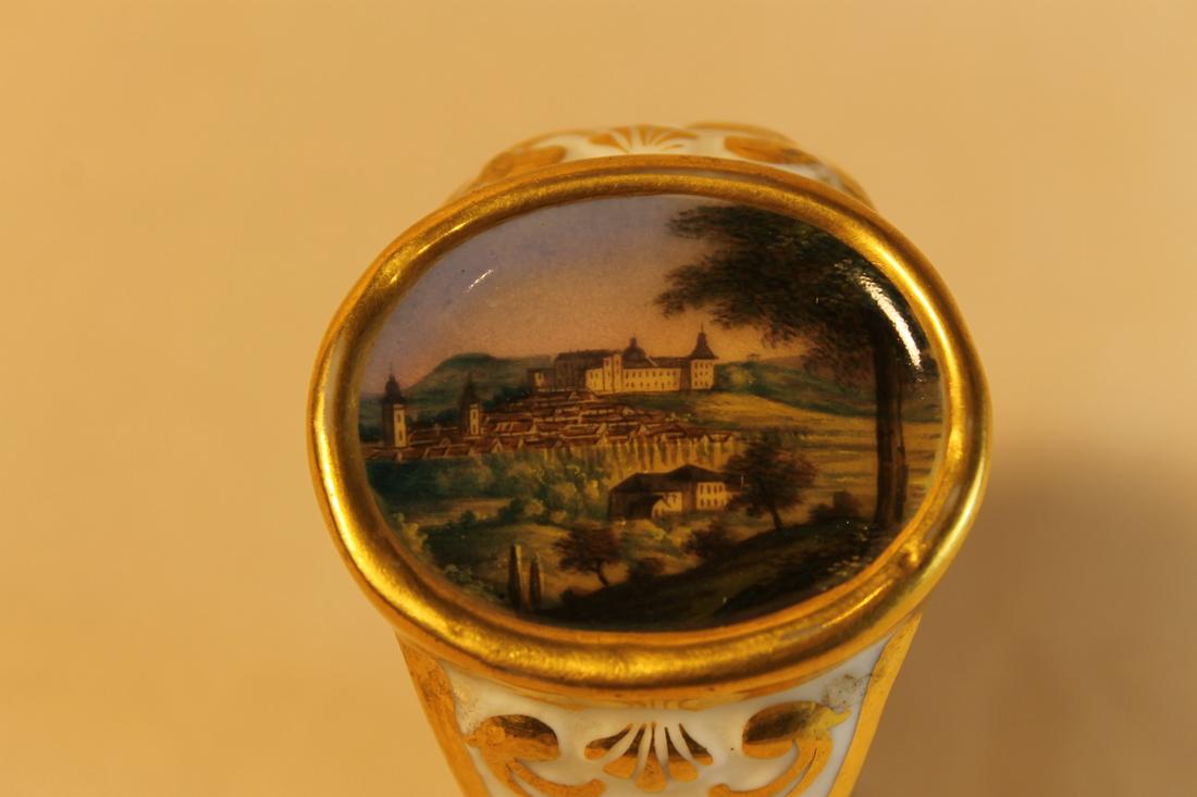 Hand painted napkin ring, German 1920's, footed, marked (1 of 2)