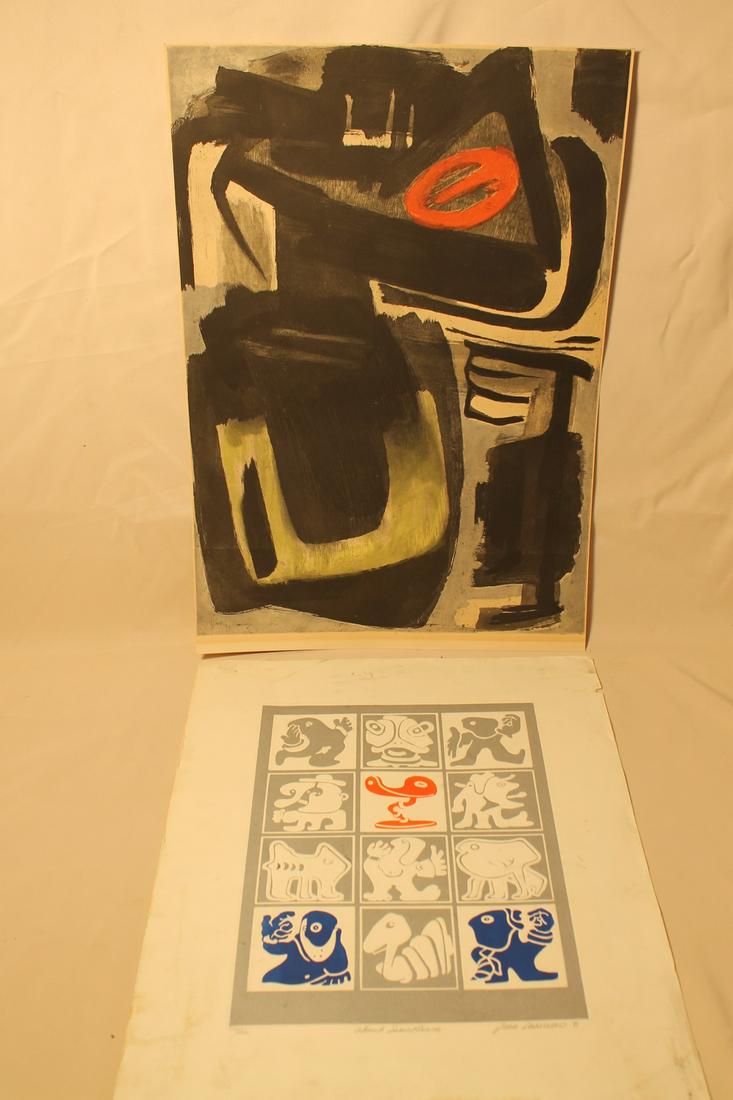 1. Gerard Schneider abstract print, size is 15 1/4" x (1 of 4)