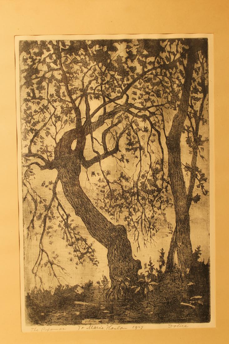 Leon Dolice [1892 - 1960] etching titled lower left (1 of 8)