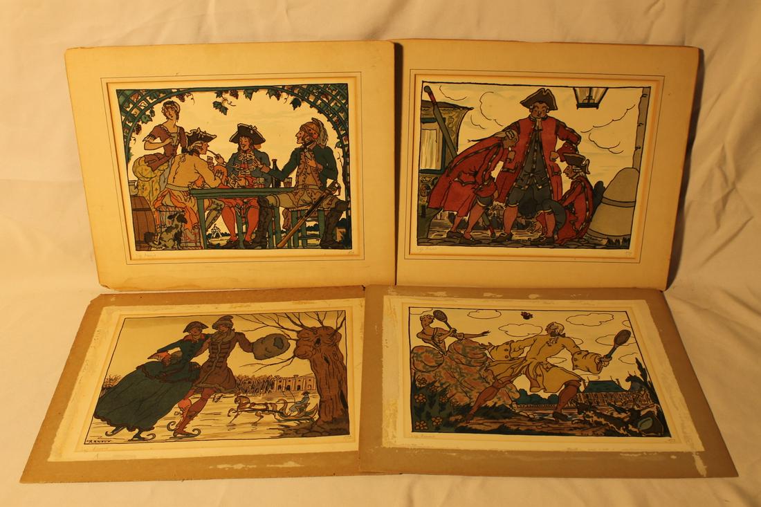 Guy Arnoux, 20th century, lot of 4 prints, sight size (1 of 5)