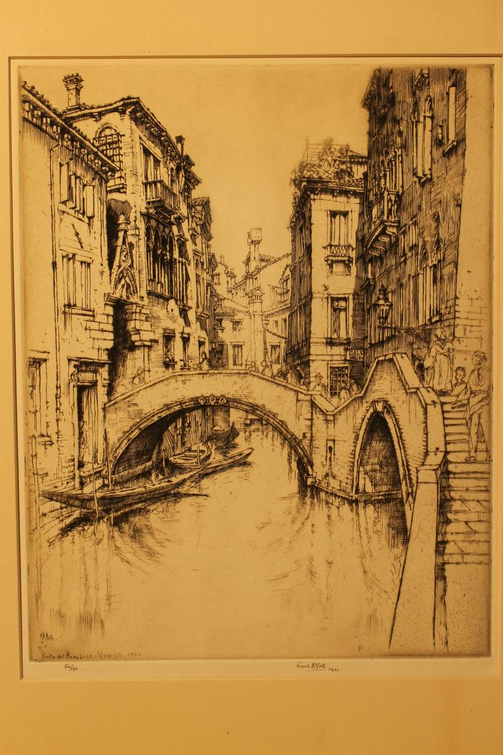Etching of Venice, signed center Ernest D. Roth 1929. (1 of 5)