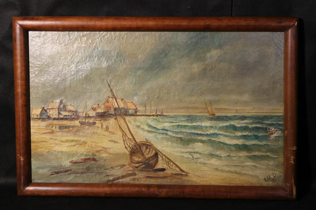 Oil on canvas, initialed S.L.R. and dated 1901, shore (1 of 5)