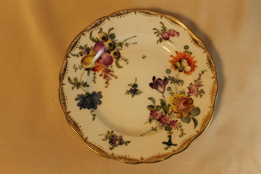 19th century Meissen marked floral dish size is 6": 19th century Meissen marked floral dish size is 6"