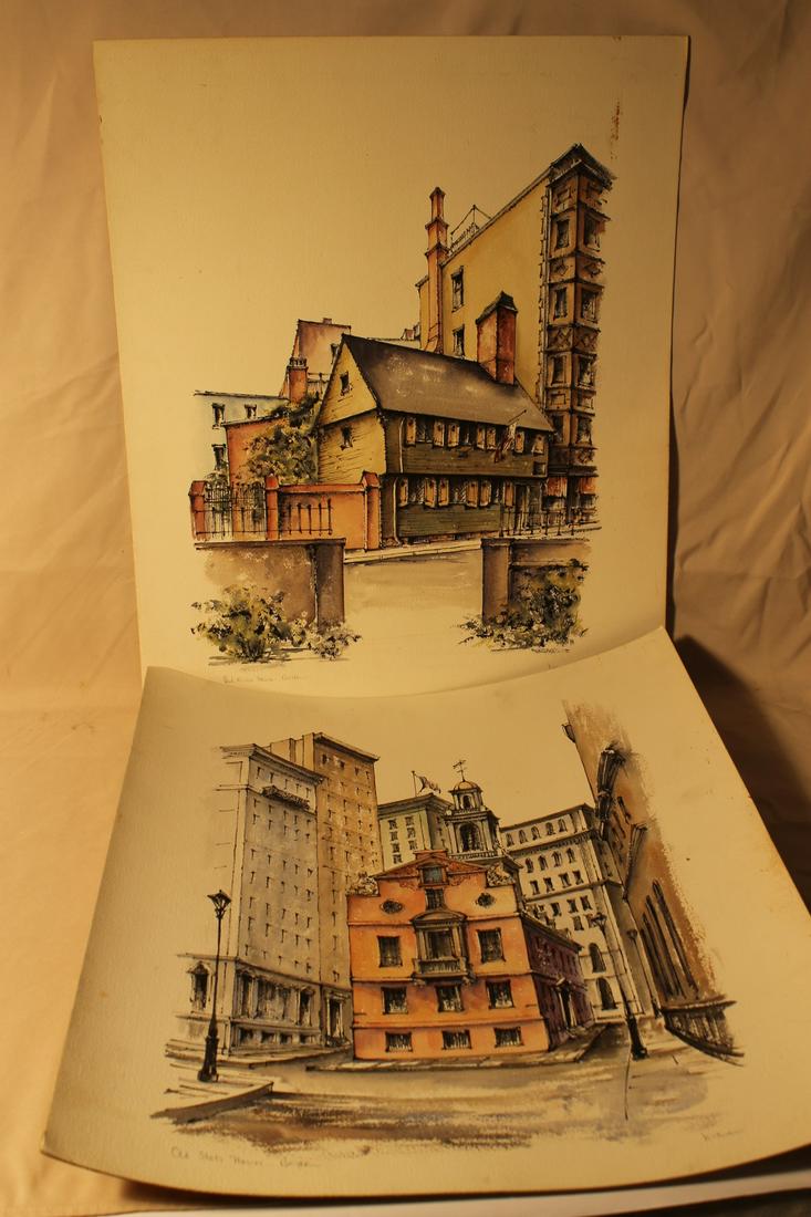 Bob Keenan [20th cent, Plymouth MA] watercolors on (1 of 7)