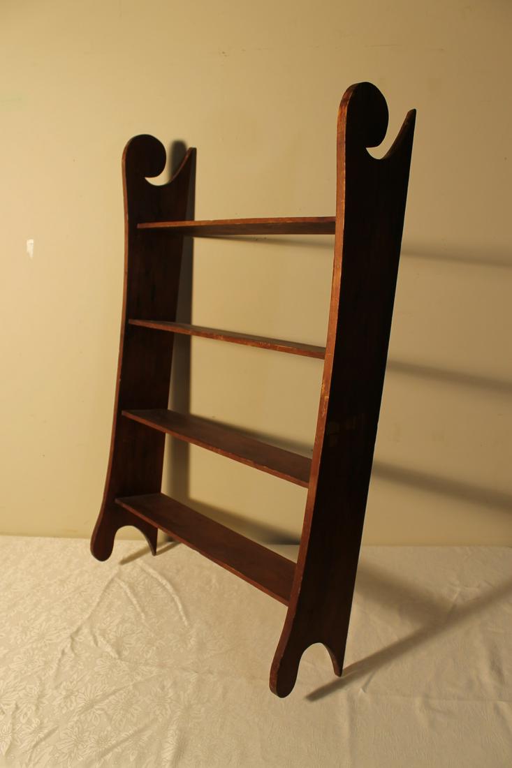 early 19th century 4 tier wall rack, pine, 24" wide by (1 of 2)