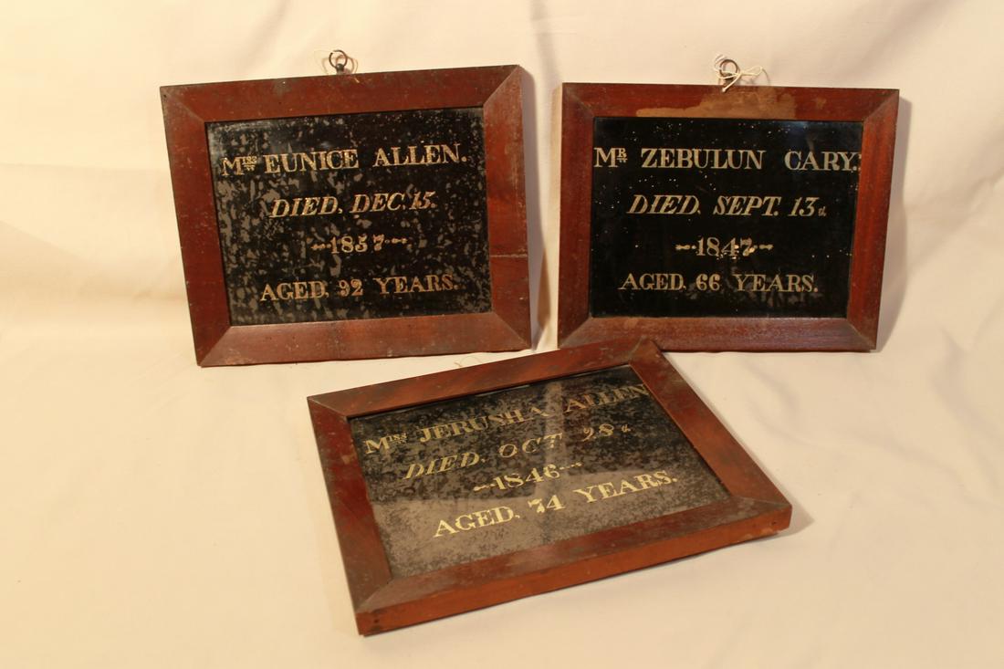 Three Reverse Painted Death Plaques (1 of 4)