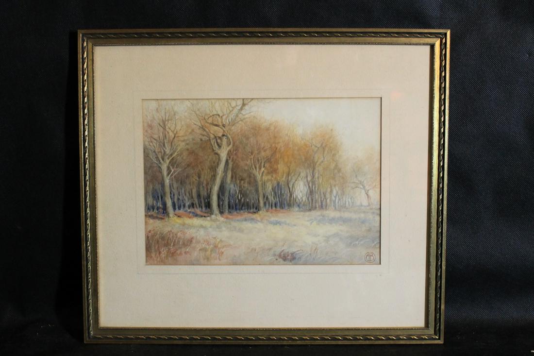 Watercolor Monogrammed AB in Circle (1 of 4)