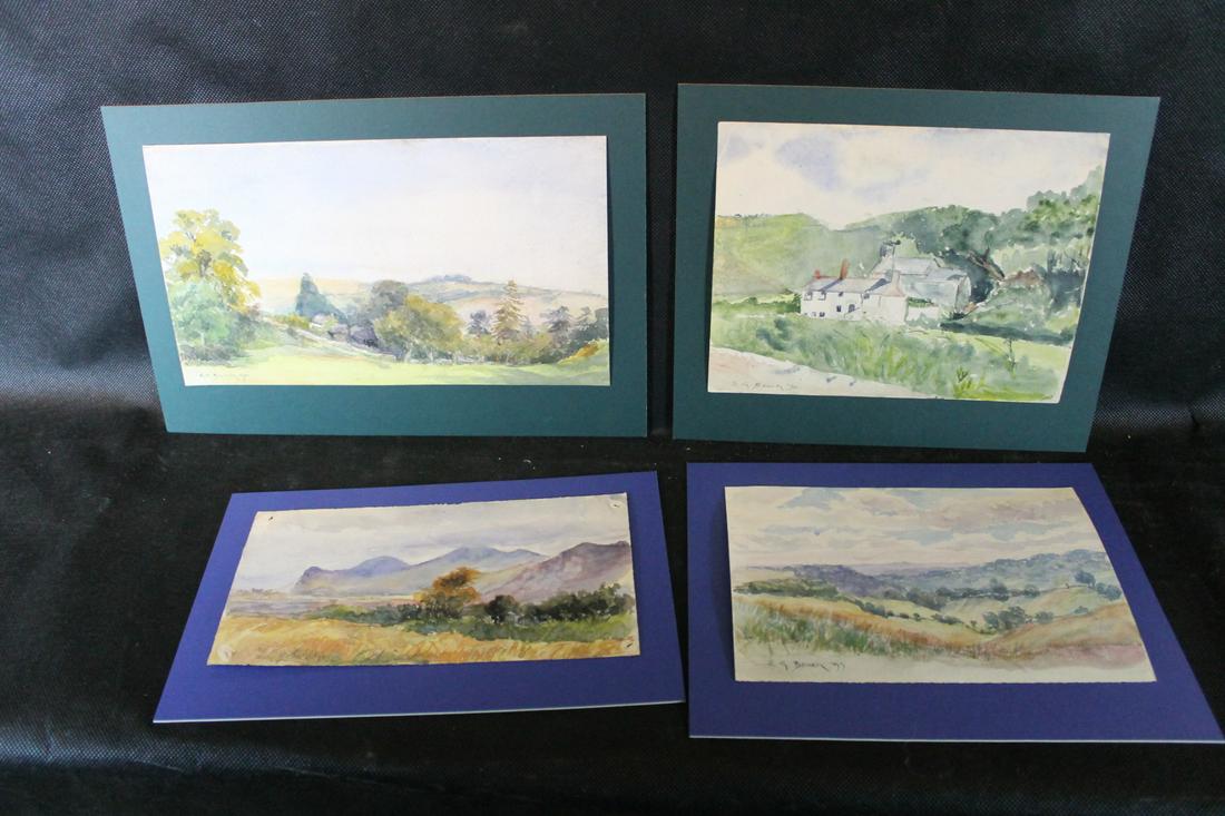 Lot of 4 E.G. Beach Watercolors (1 of 5)