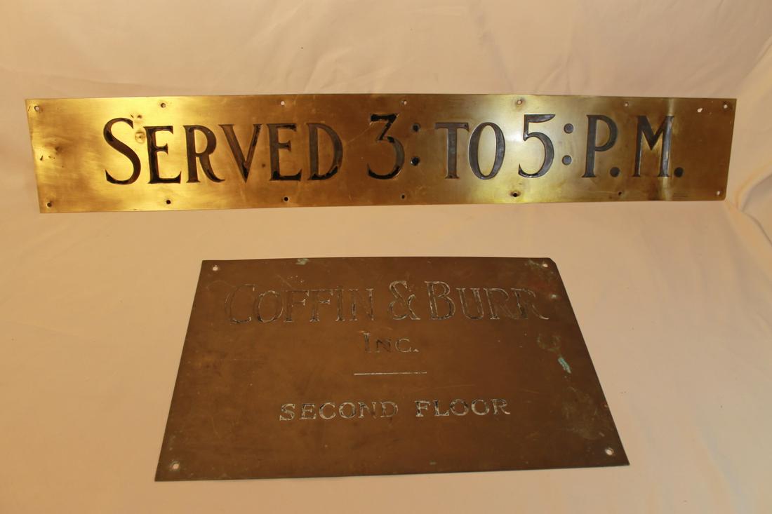 Two Brass Advertising Signs (1 of 2)