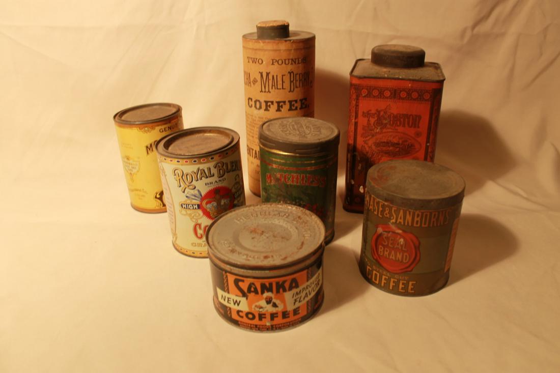 Seven Assorted Coffee Tins (1 of 4)