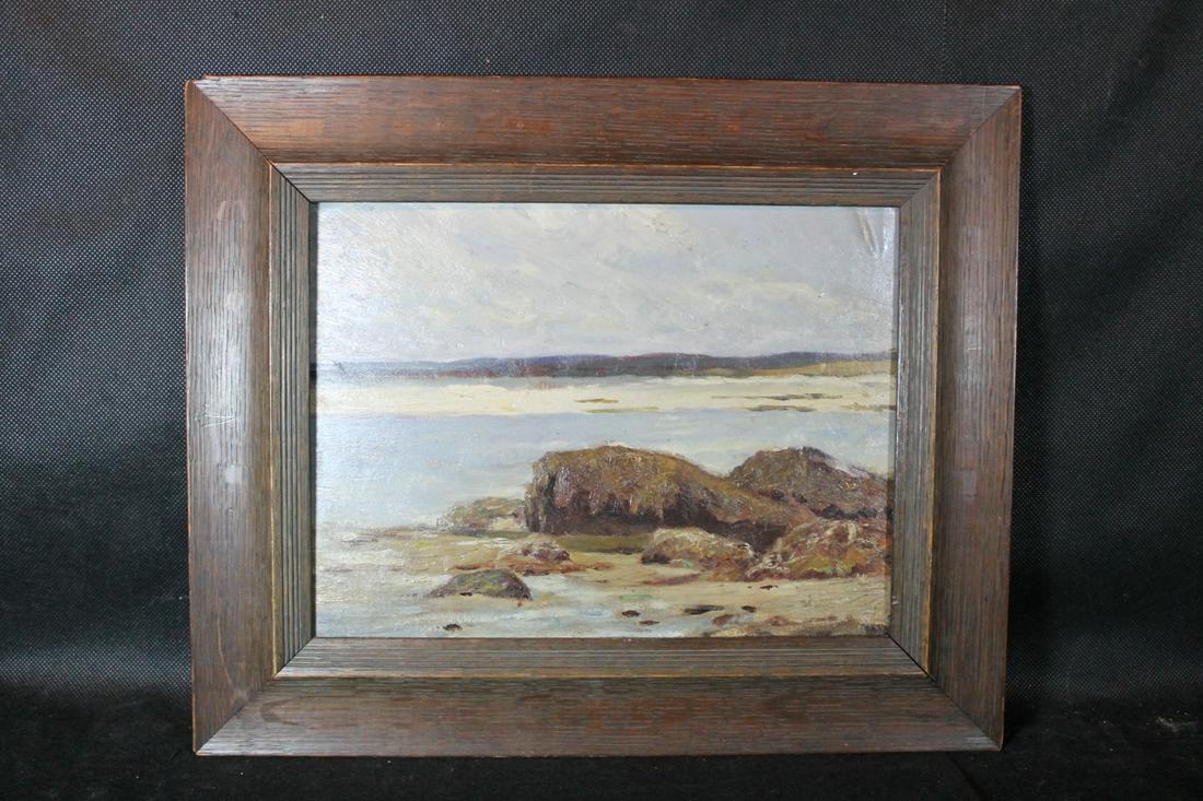 Unsigned Oil on Board, California Shoreline Scene (1 of 3)