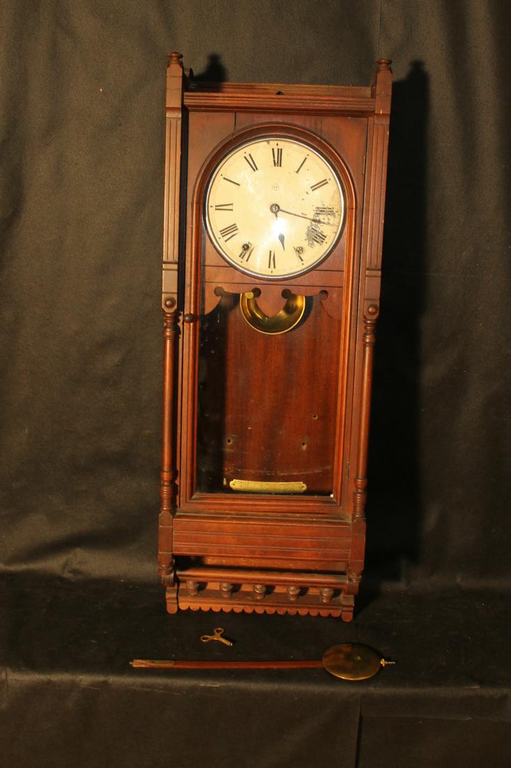 Victorian Walnut Cased Wall Clock (1 of 3)