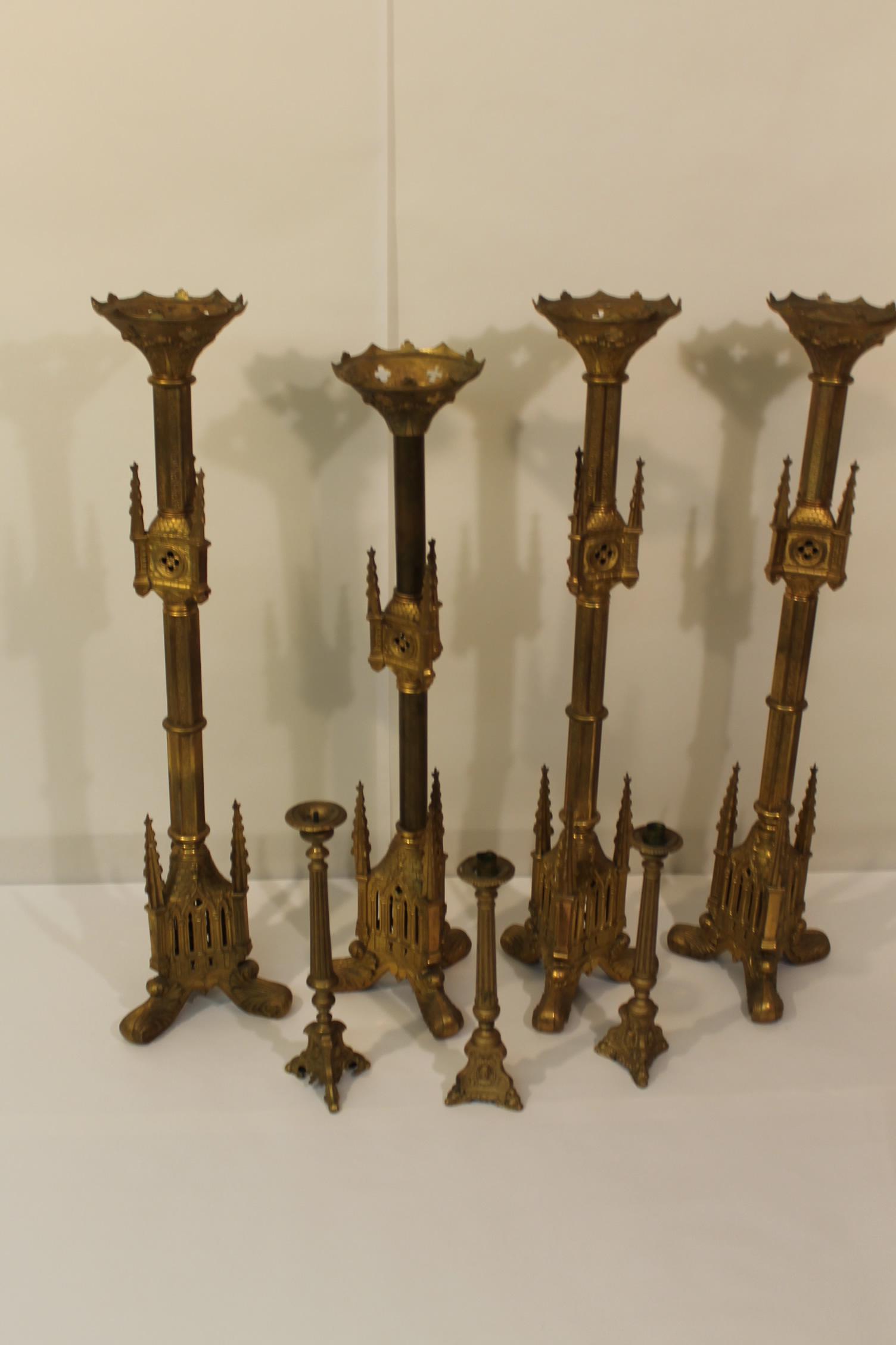 7 Assorted Gothic Vintage Candlesticks (1 of 3)