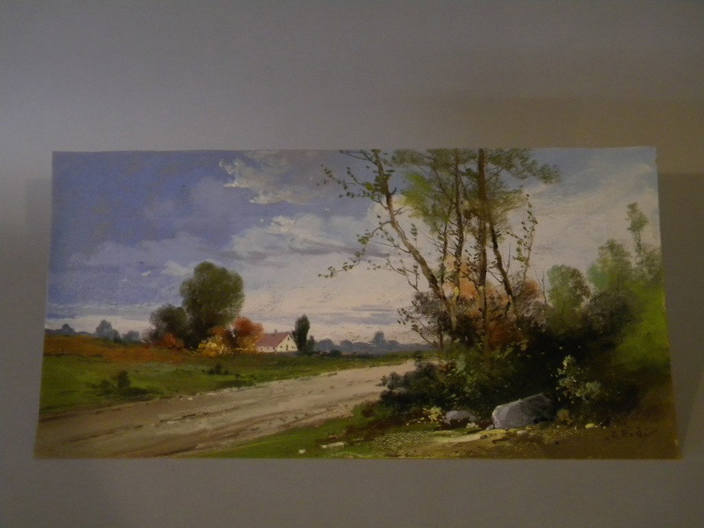 Pastel drawing signed under mat, C. Braley [Clar: Pastel drawing signed under mat, C. Braley [Clarence} American 1858-1925,