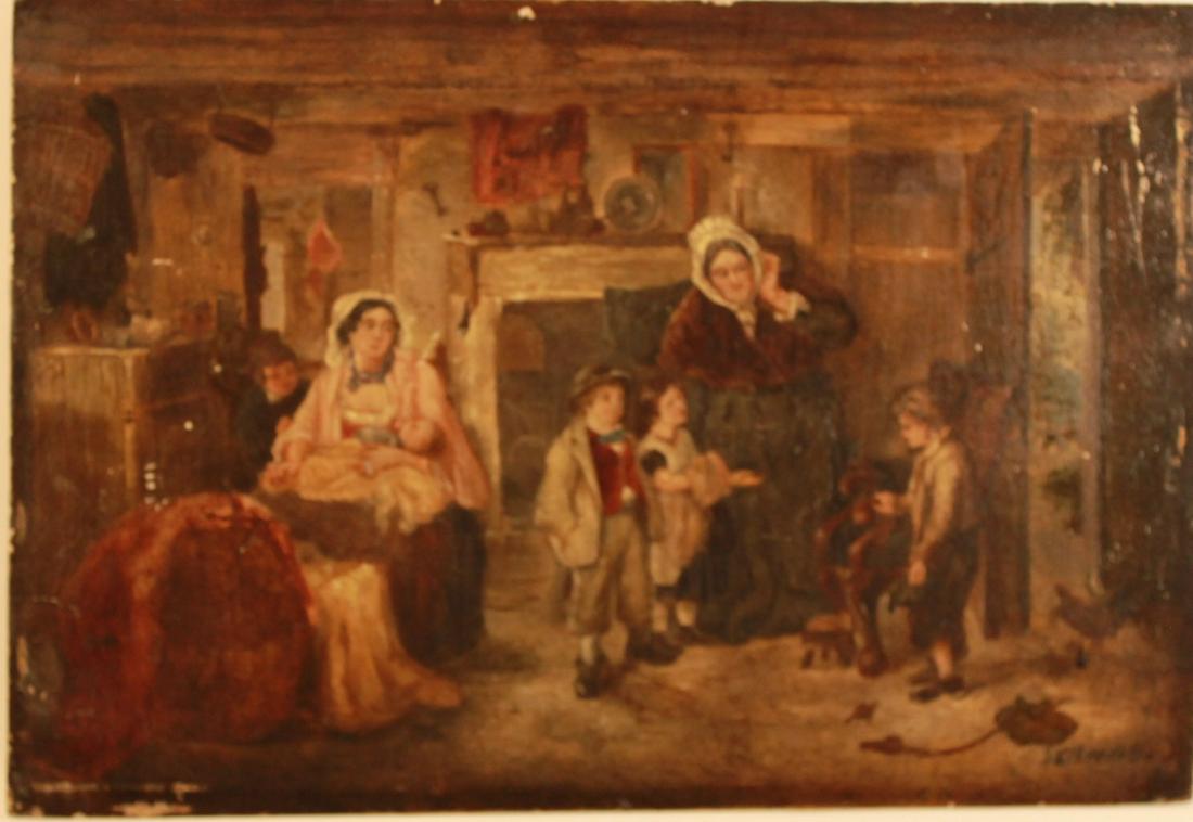 19th Century Oil on Board signed Schwab (1 of 3)
