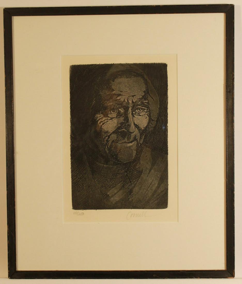 Thomas Cornell [1937-2012]: Etching, Male figure sight size, 10" x 6 3/4", signed and #110/250, framed under glass,