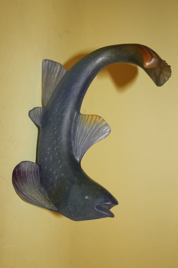 Daum France Fish: Signed Daum, France on bottom Fin, fish size is 8" long by 6 1/4" tall