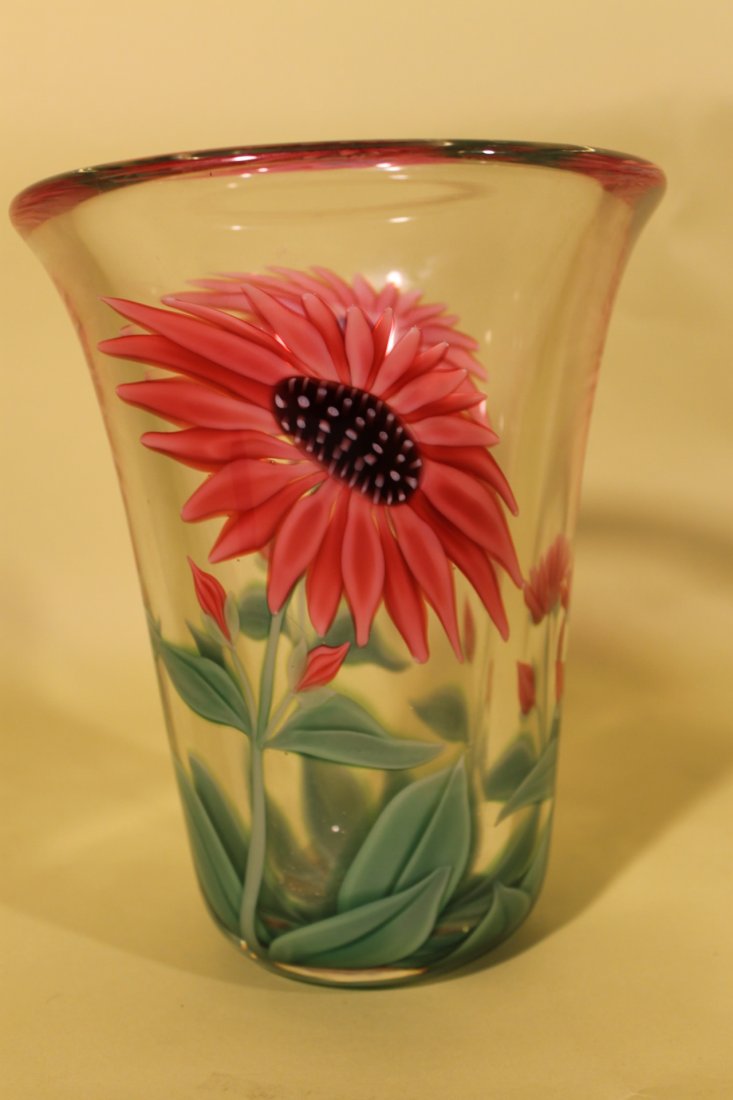 Scott Beyers Paperweight Vase: Orient and Flume paperweight vase by Scott Beyers, 9 1/2" tall with a 7 1/2" opening