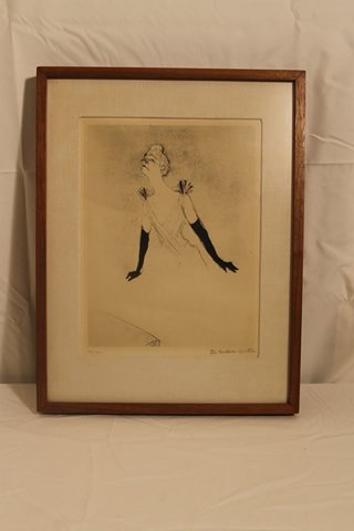 Henri De Toulouse Lautrec: Toulouse Lautrec etching #196 and titled "De Boulouse" pencil signed and has monogram in the print. Sight size is 12" x 9 1/4" Has not been removed from frame