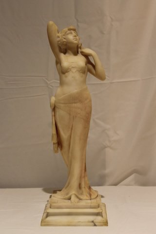Tall Alabaster Statue: Tall Alabaster statue of "Salome", size is 19 1/2"