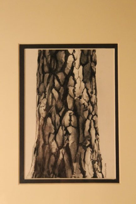 Charles Sheeler, Ink Wash c.1956: "The Great Tree" by Charles Sheeler, ink wash 1956, sight size is 6 1/4" x 4 3/8" overall size in frame is 17" x 15" Provenance from family, gallery labels on reverse